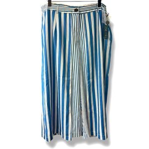 NWT GABBY ISABELLA palazzo pant‎ in blue and white stripe Sz Large